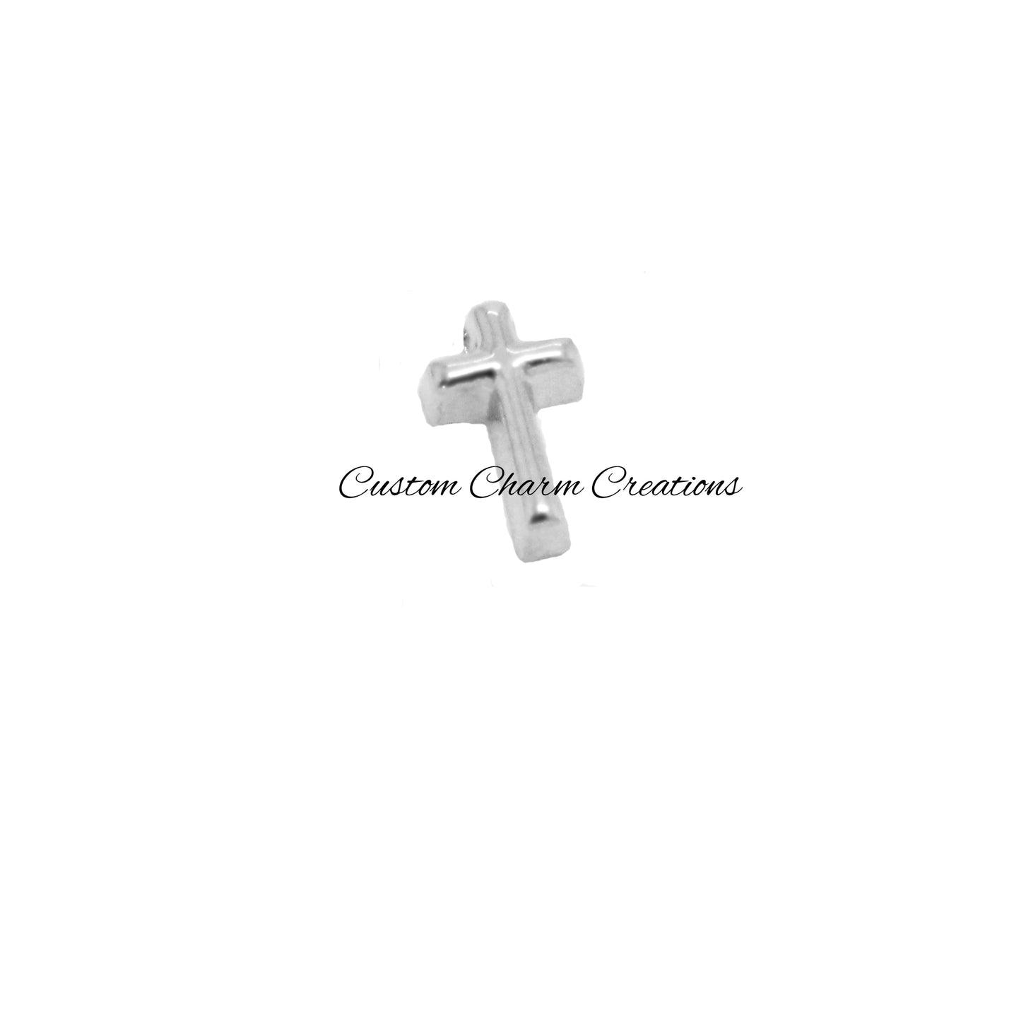 Silver Cross Floating Locket Charm