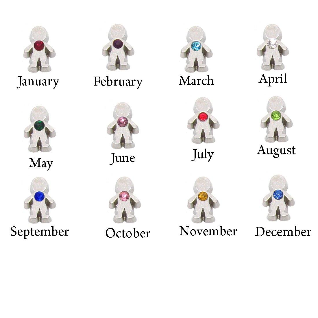 Boy Birthstone Floating Locket Charm - Custom Charm Creations