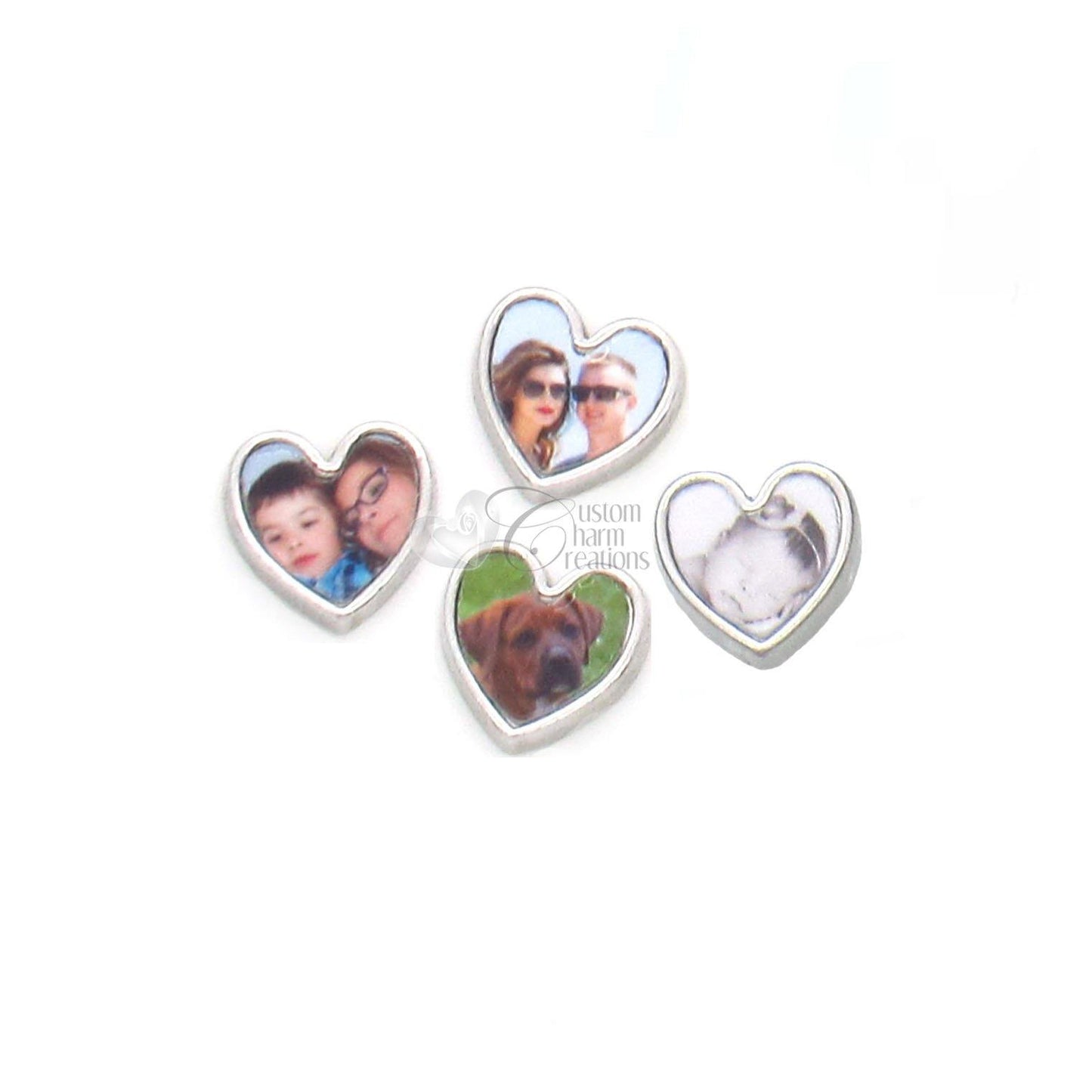 10mm Heart Floating Locket Photo Charm - Custom Charm Creations
