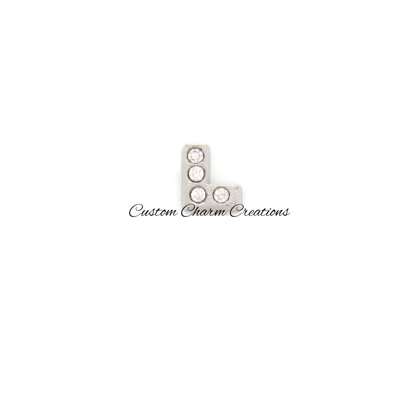 Letter L Floating Locket Charm - Custom Charm Creations