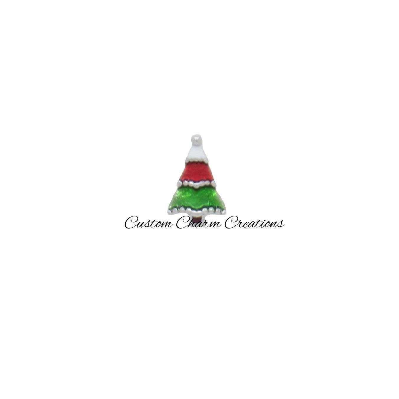Christmas Tree Floating Locket Charm - Custom Charm Creations