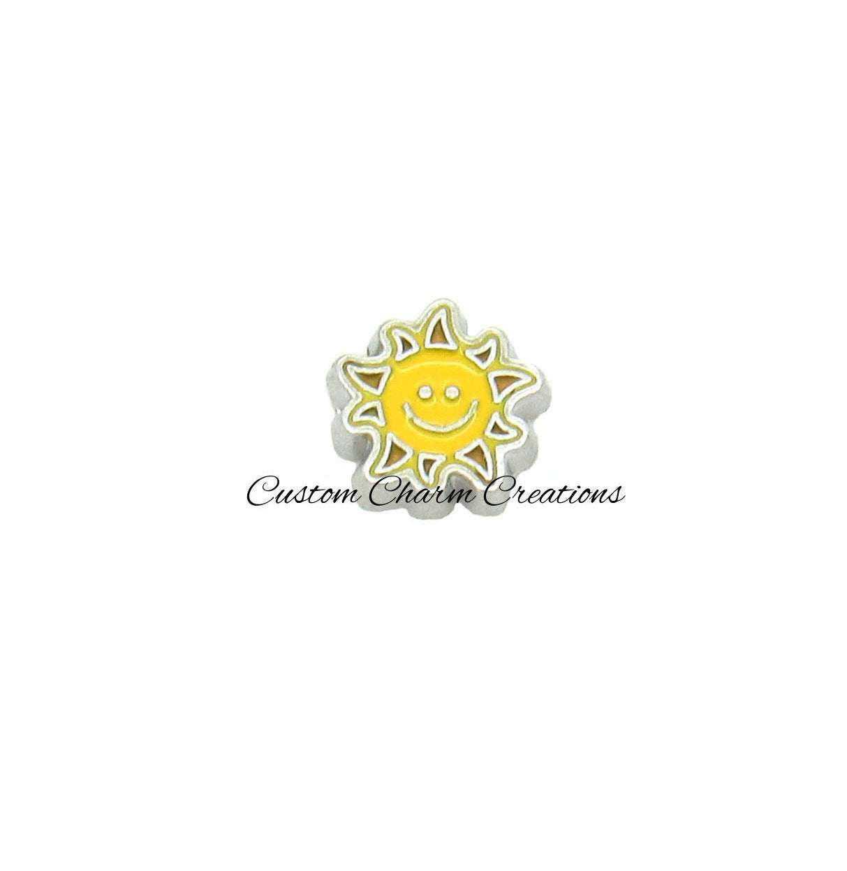 Happy Sun Floating Locket Charm - Custom Charm Creations