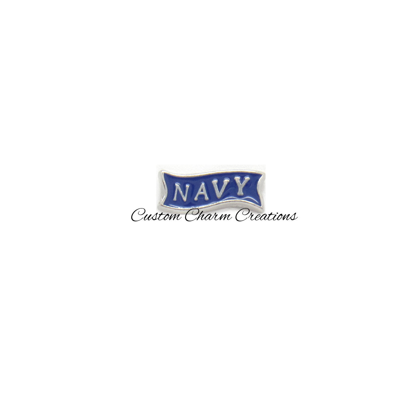 Navy • Floating Locket Charm • United States Military • Memory Charm - MIL12 - Custom Charm Creations