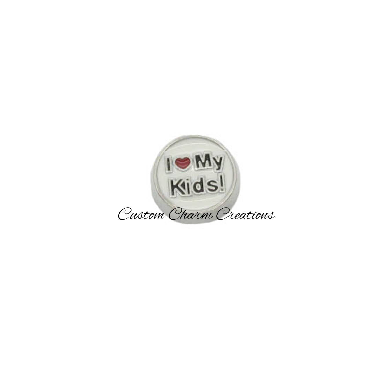 I Love my Kids Floating Locket Charm - Custom Charm Creations