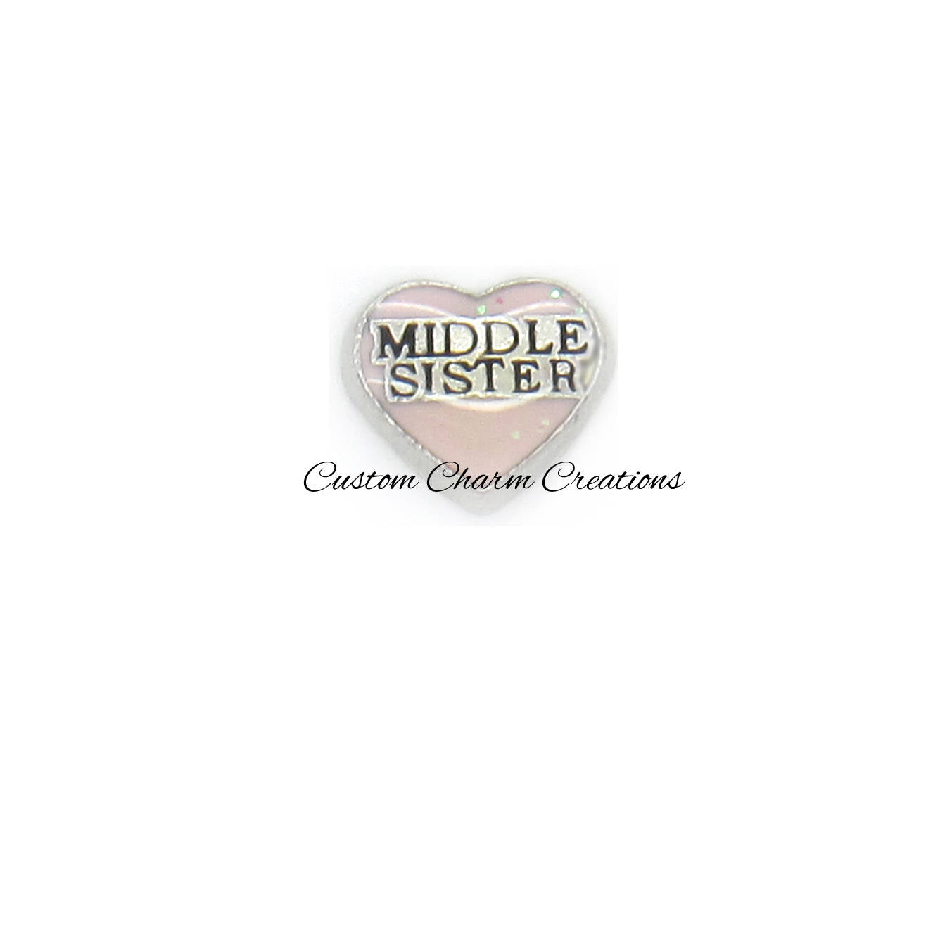Middle Sister Floating Locket Charm - Custom Charm Creations