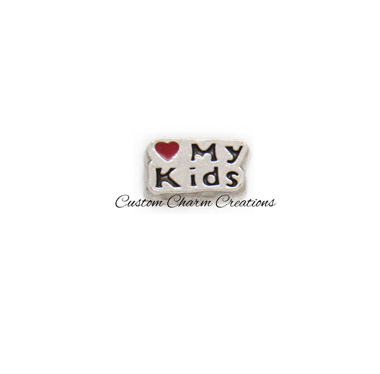 I Love My Kids Floating Locket Charm - Custom Charm Creations