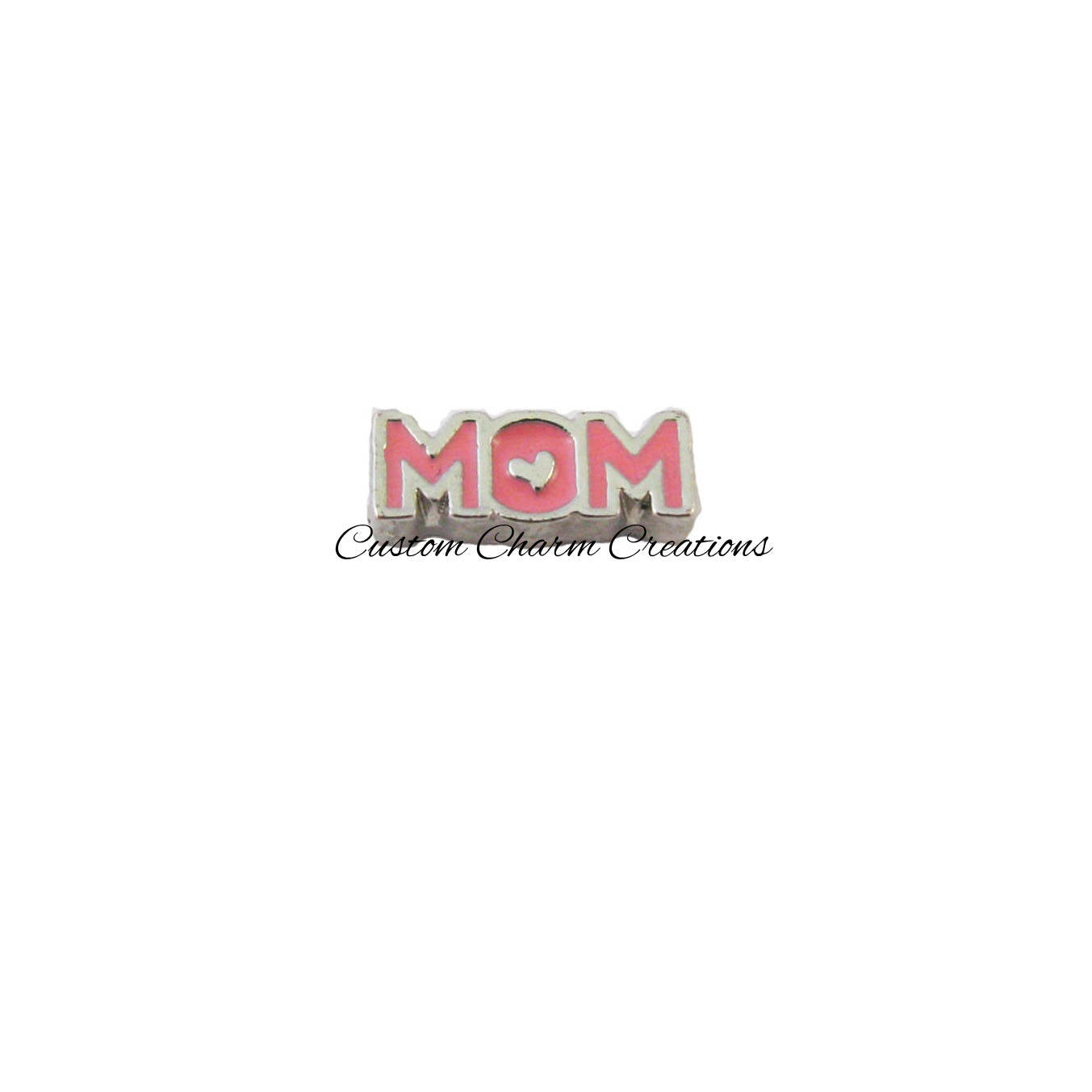 Mom Pink Floating Locket Charm - Custom Charm Creations