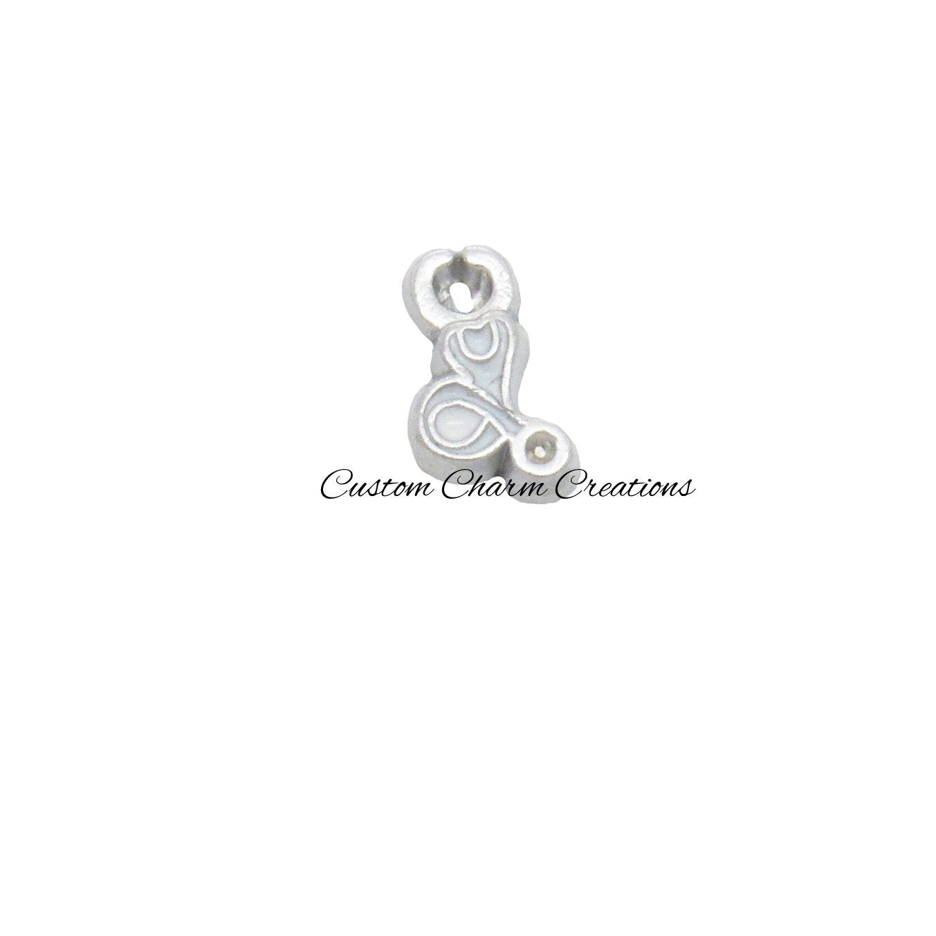 Stethoscope Floating Locket Charm - Custom Charm Creations