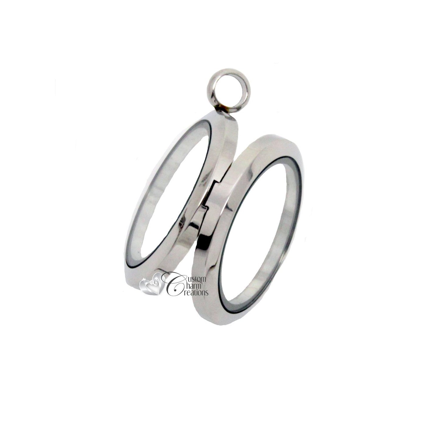 Large 30mm Magnetic Stainless Steel Floating Locket - Custom Charm Creations