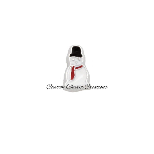 Christmas Snowman Floating Locket Charm - Custom Charm Creations