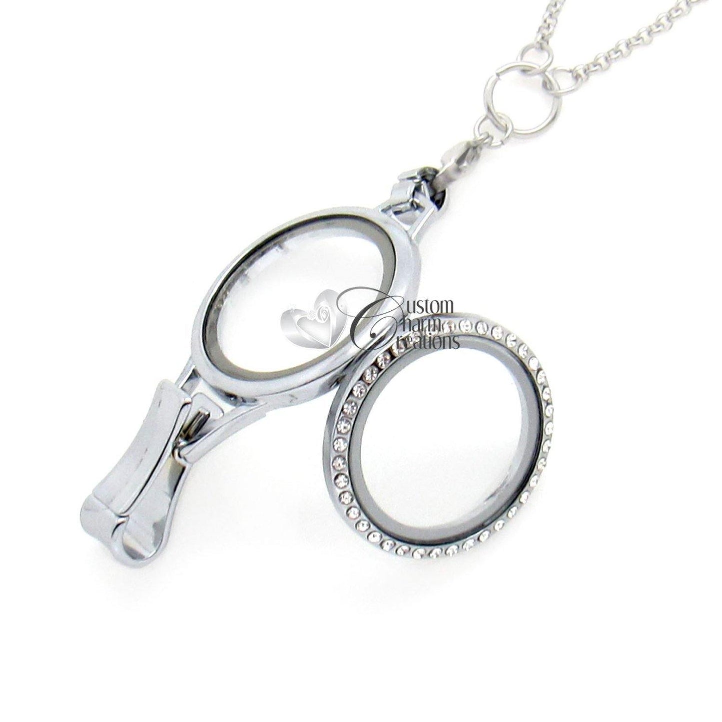30mm Floating Locket Lanyard Badge Holder - Custom Charm Creations
