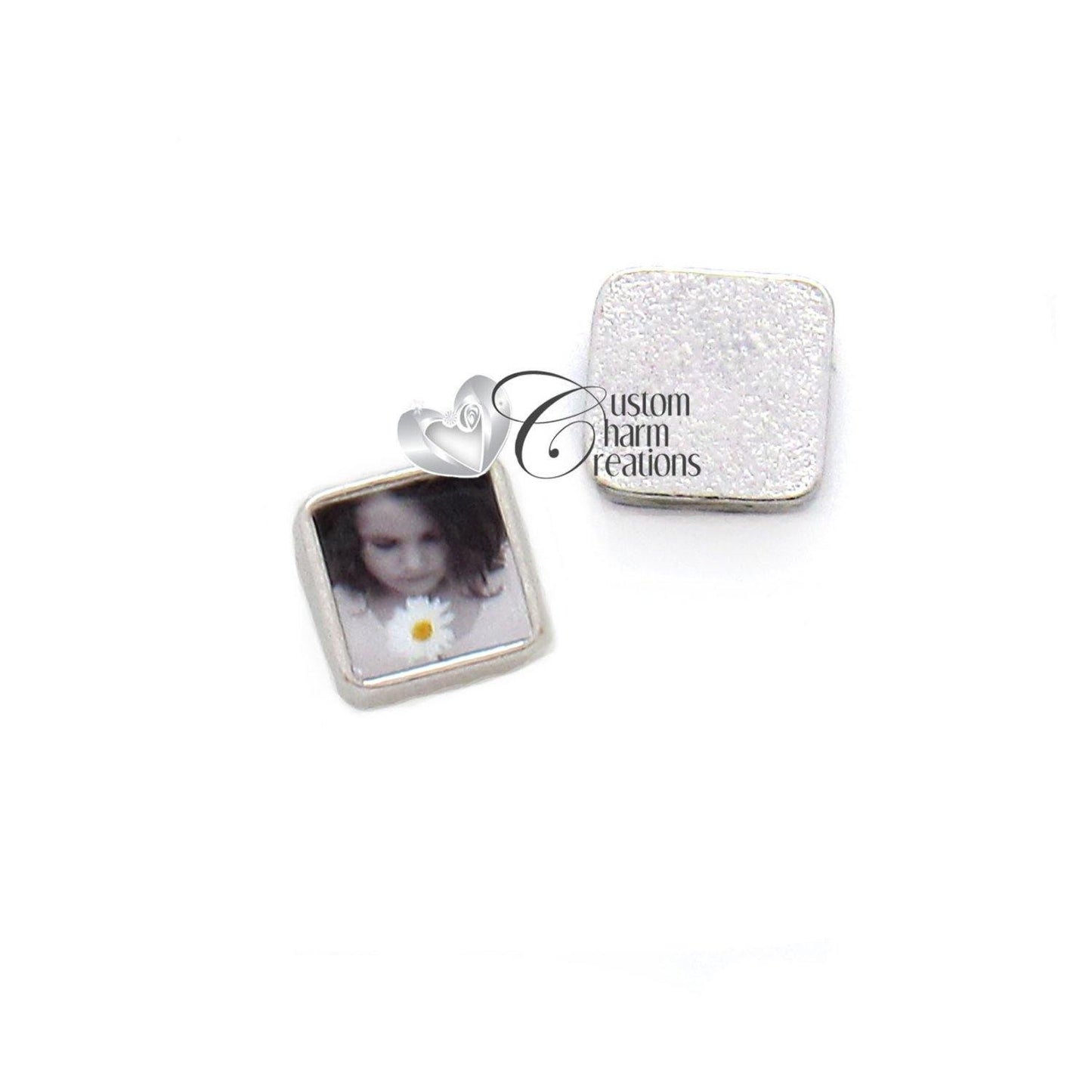 8mm Square Picture Charm for Floating Lockets Personalized Using Your Photo - Custom Charm Creations
