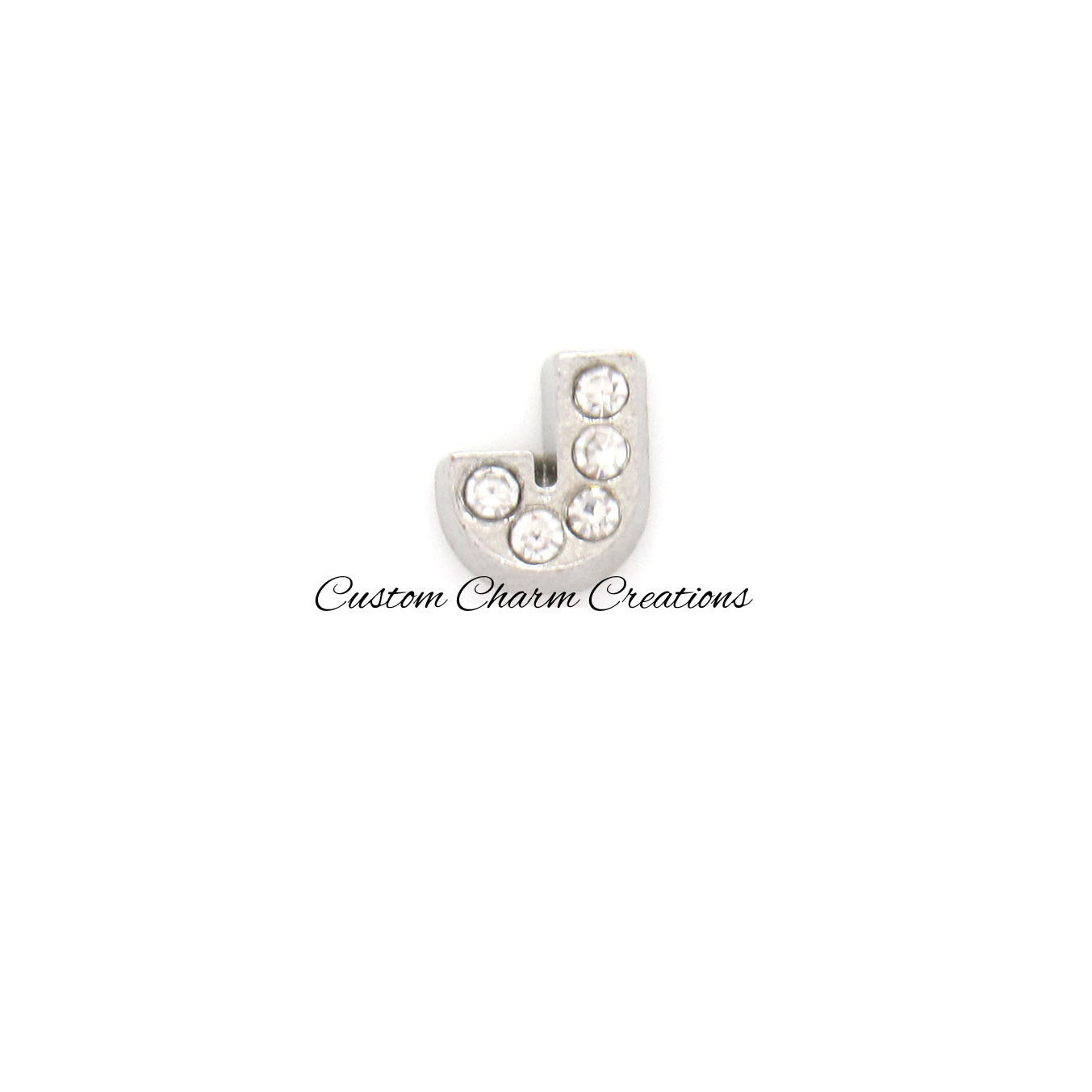 Letter J Floating Locket Charm - Custom Charm Creations