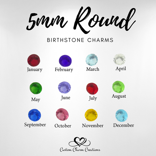 5mm Round Birthstone Floating Locket Charm
