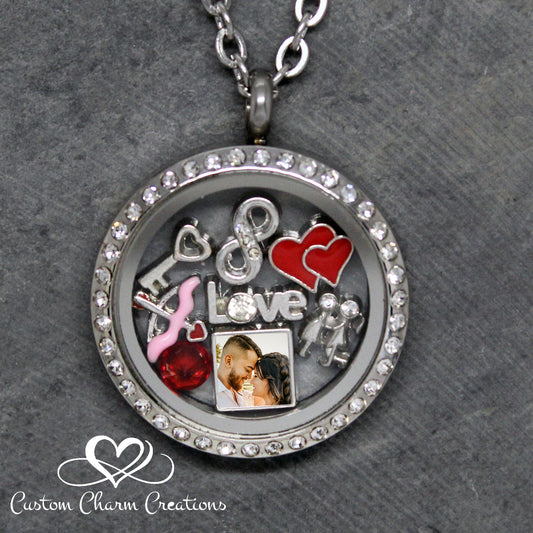You Have the Key to My Heart ♡ Valentine's Day Personalized Floating Locket & Charm Set