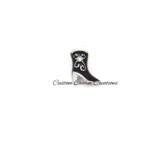 Black Boot Floating Locket Charm - Custom Charm Creations
