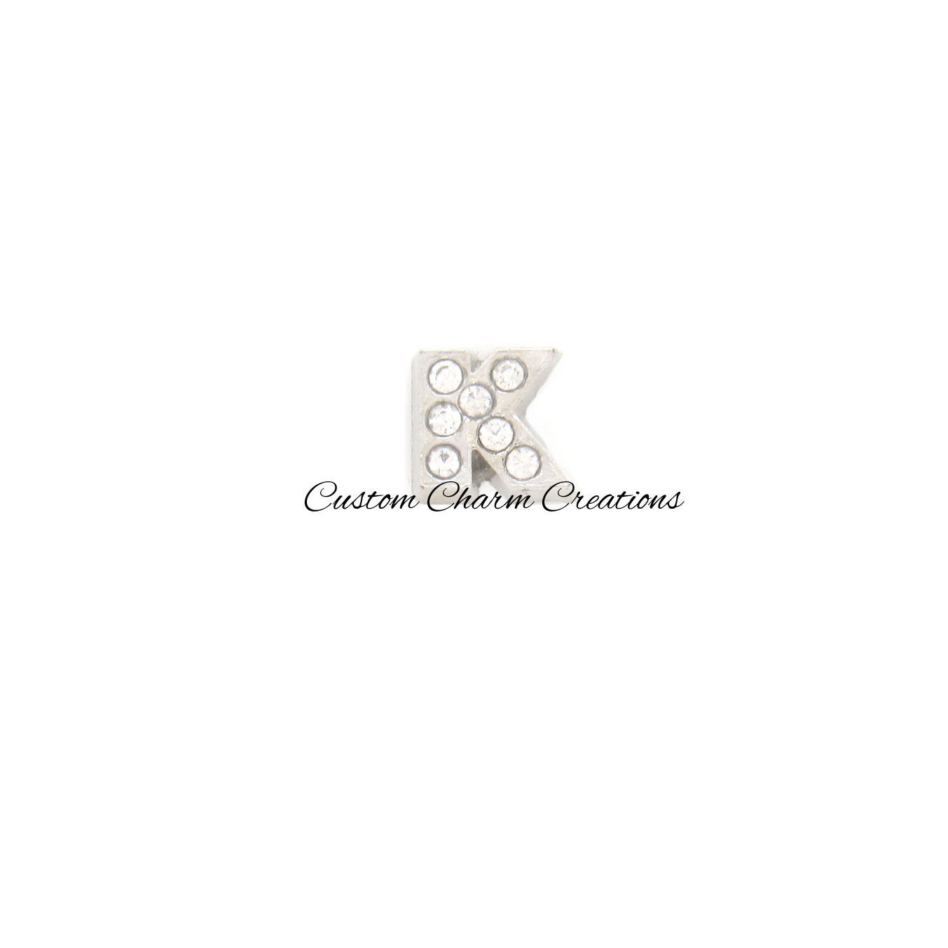 Letter K Floating Locket Charm - Custom Charm Creations