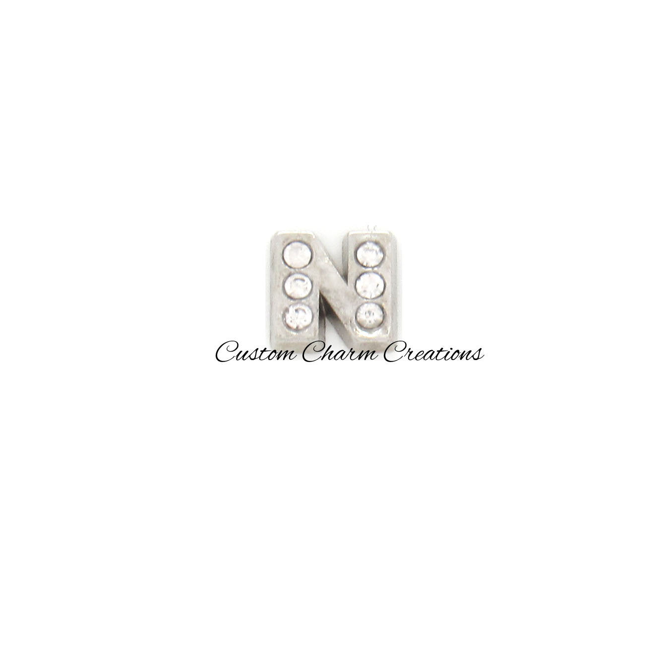 Letter N Floating Locket Charm - Custom Charm Creations