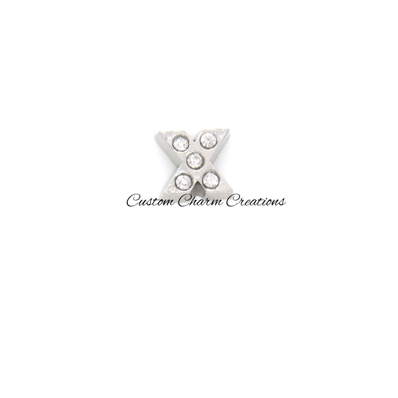 Letter X Floating Locket Charm - Custom Charm Creations