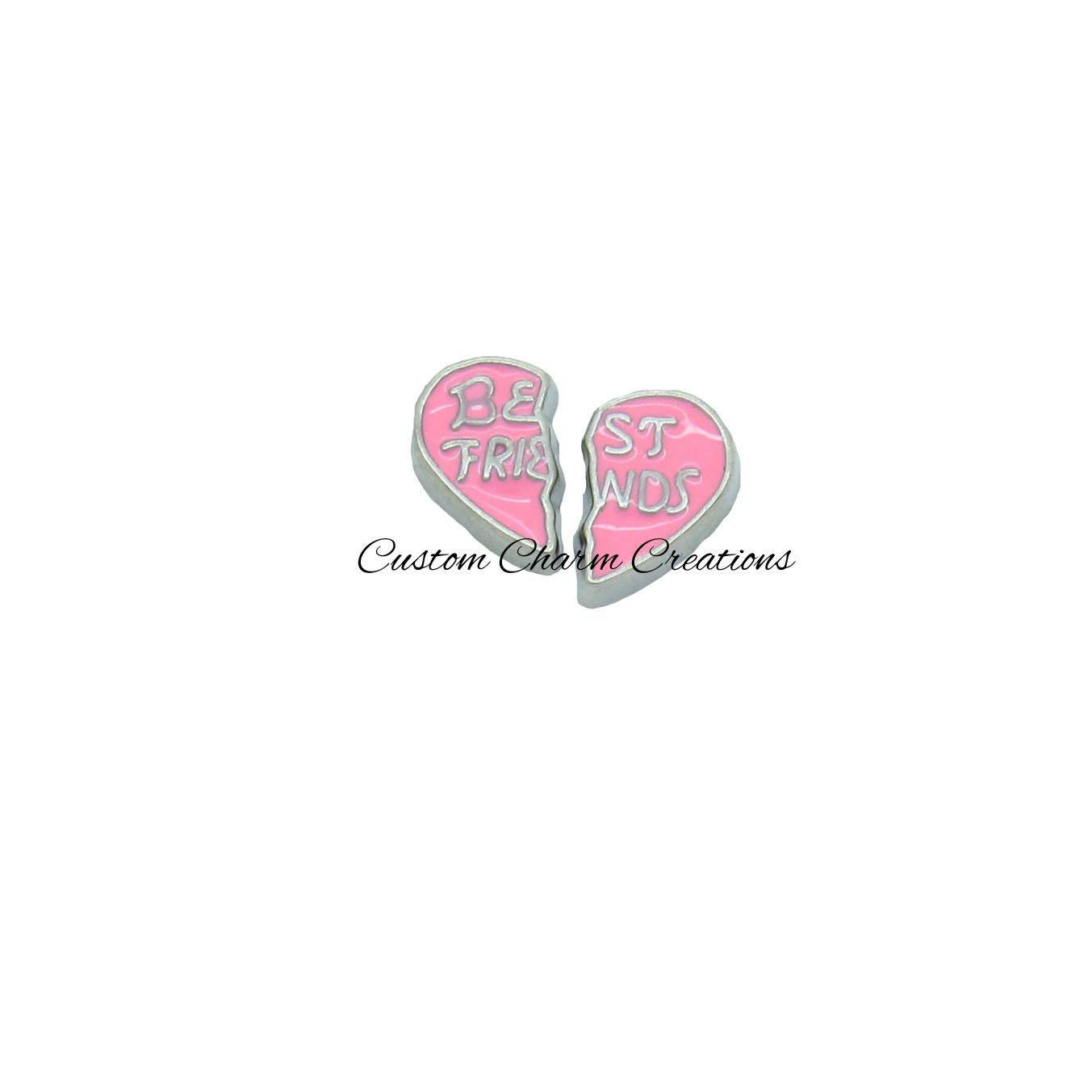 Best Friends Heart Floating Locket Charm - Custom Charm Creations