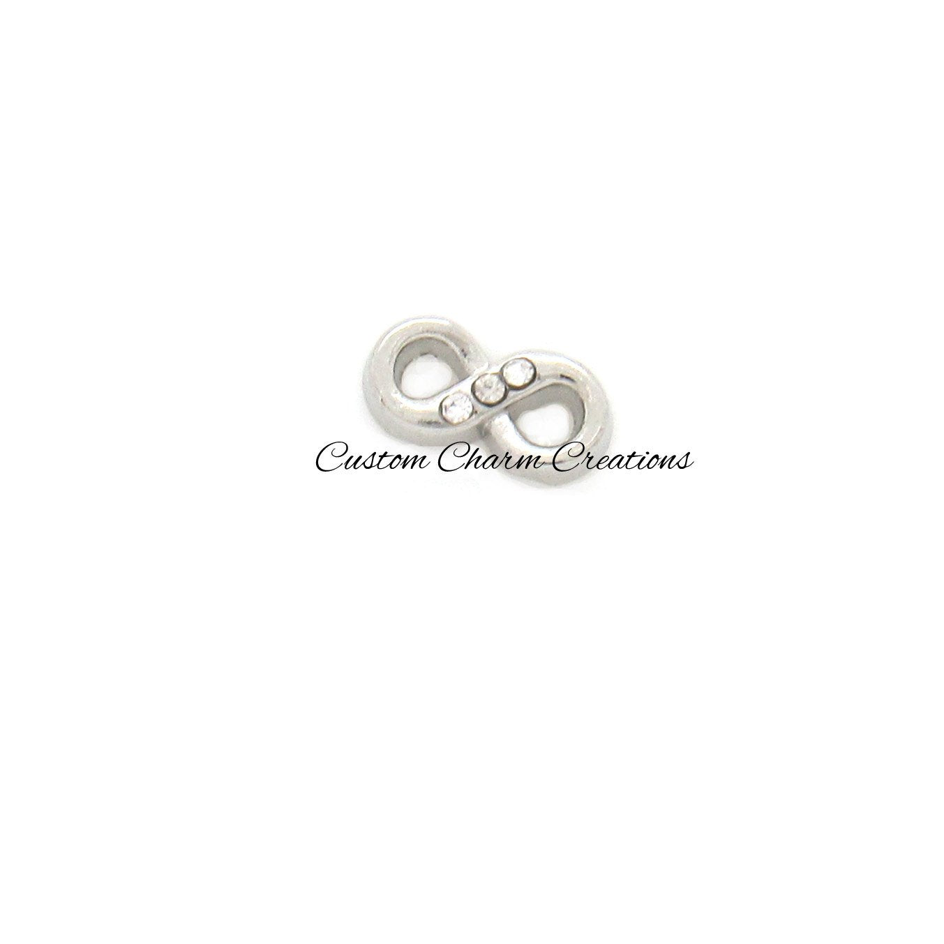Infinity Sign Floating Locket Charm - Custom Charm Creations