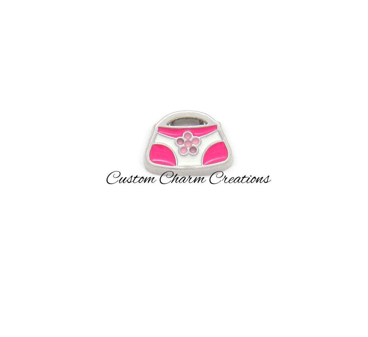 Pink Handbag Floating Locket Charm - Custom Charm Creations