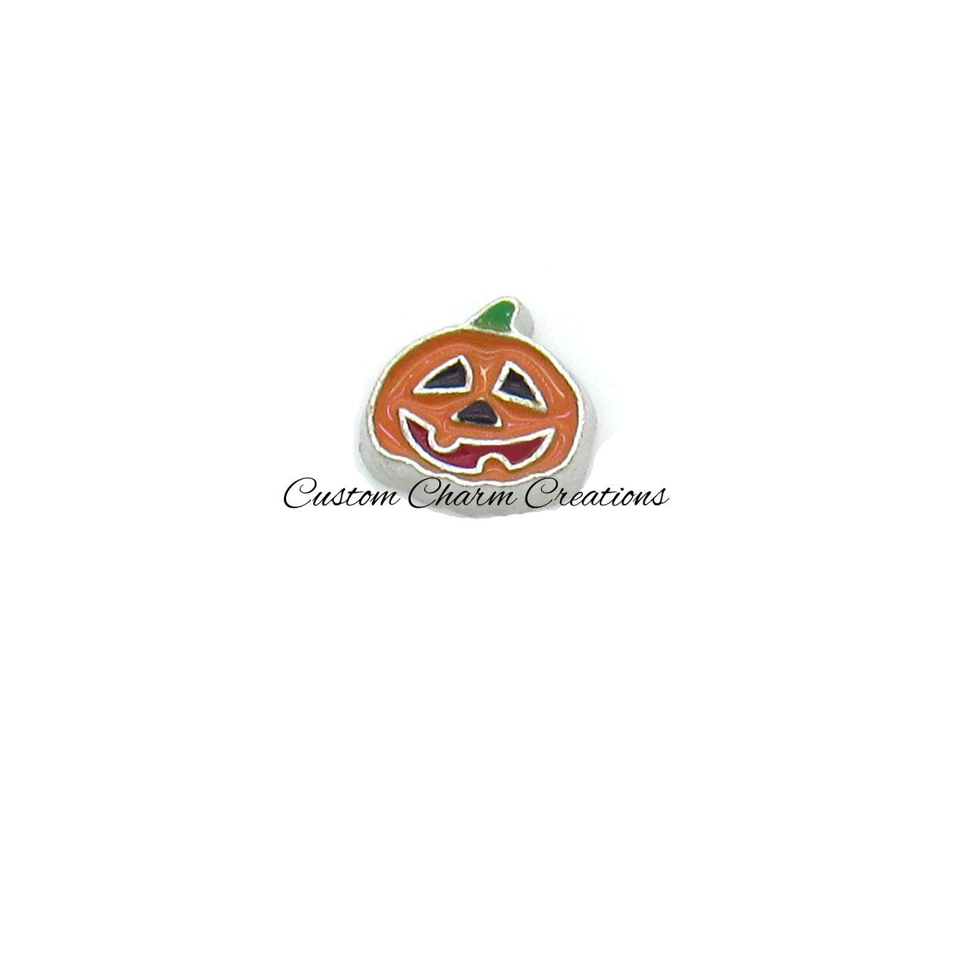 Pumpkin Floating Locket Memory Charm - Custom Charm Creations