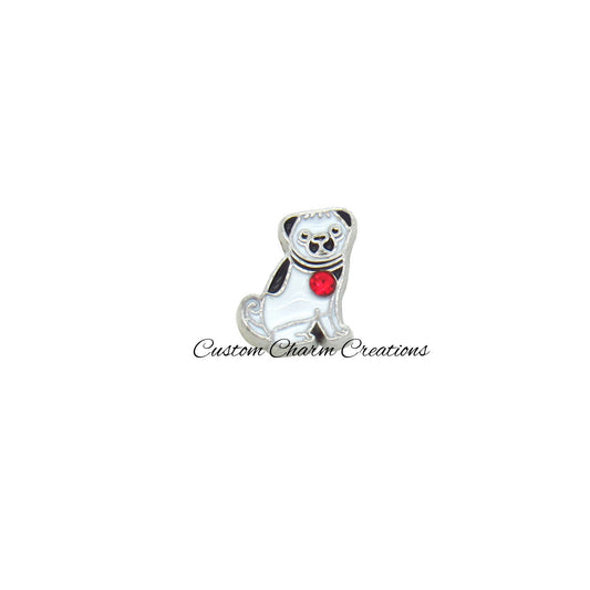 Pug Dog Floating Locket Charm - Custom Charm Creations