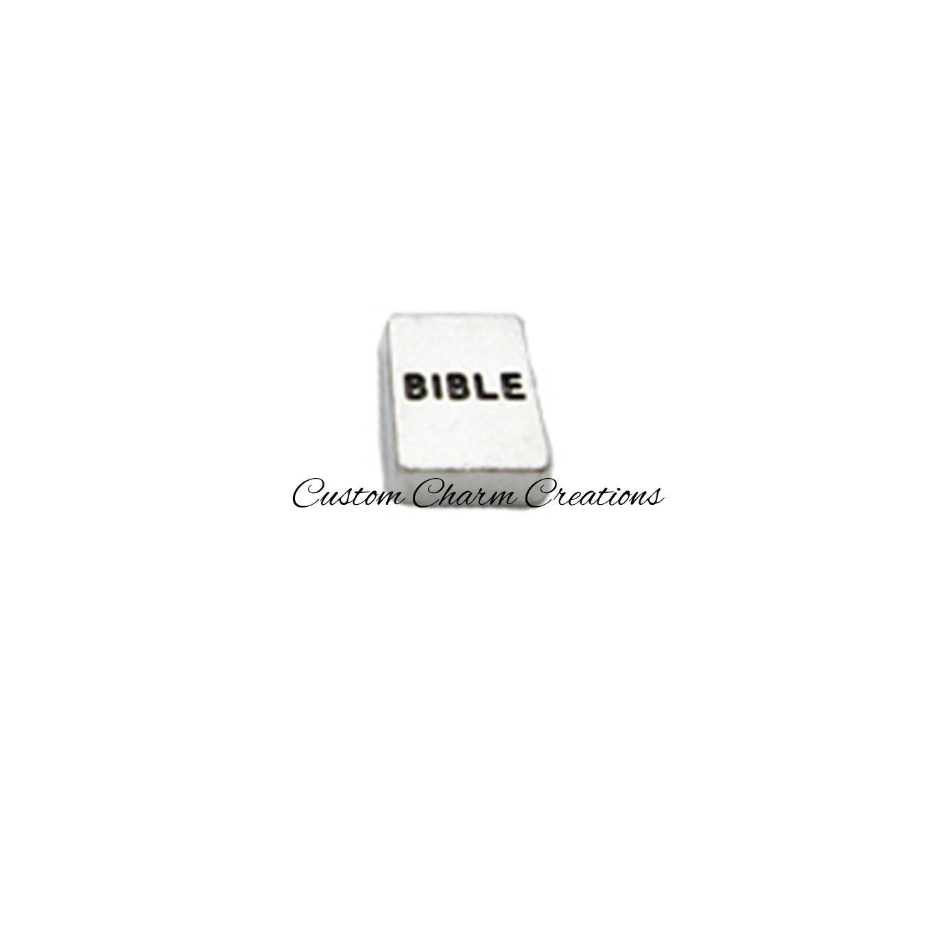 Silver Bible Floating Locket Charm - Custom Charm Creations