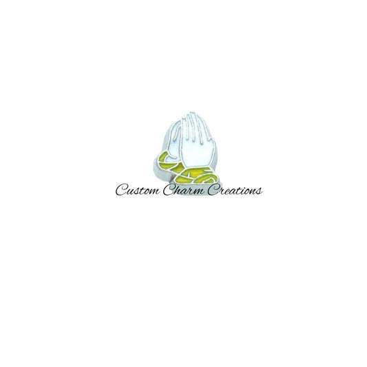 Praying Hands Floating Locket Charm - Custom Charm Creations