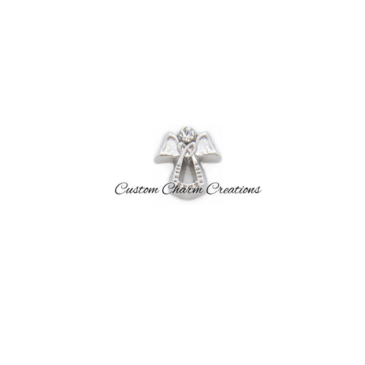 Silver Angel Floating Locket Charm - Custom Charm Creations