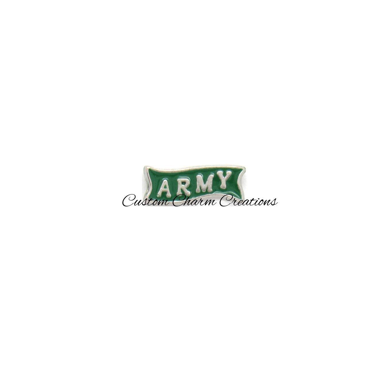 Army Floating Locket Charm - Custom Charm Creations