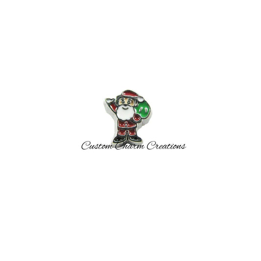 Christmas Santa Claus Floating Locket Charm - Custom Charm Creations