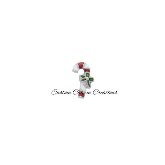 Christmas Candy Cane Floating Locket Charm - Custom Charm Creations