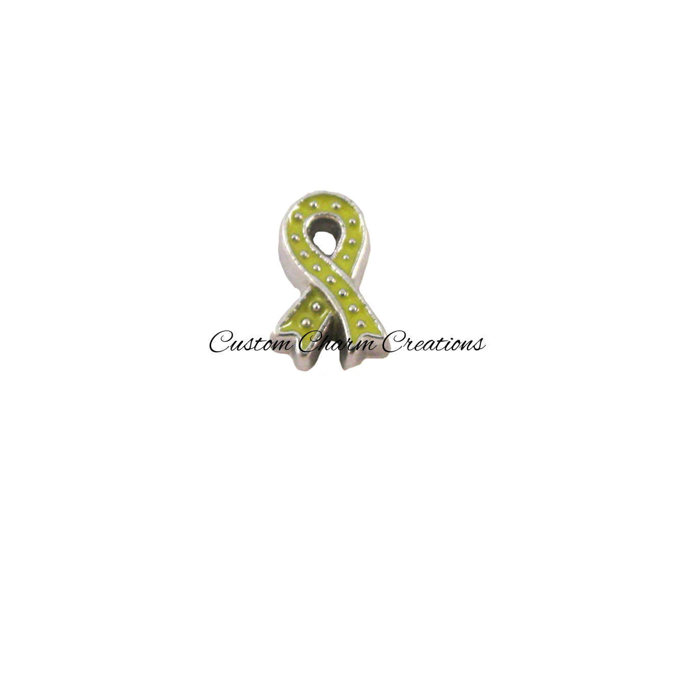 Yellow Ribbon Floating Locket Charm - Custom Charm Creations