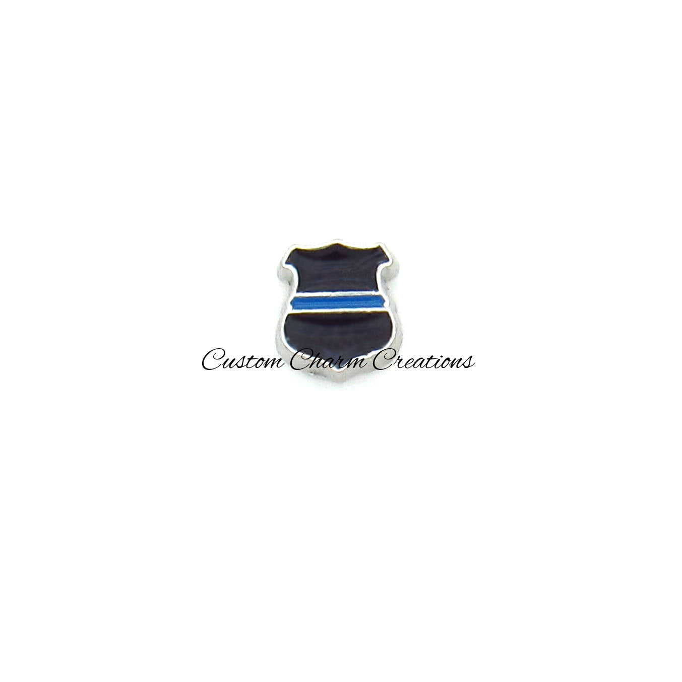 Fallen Police Officer Floating Locket Charm - Custom Charm Creations