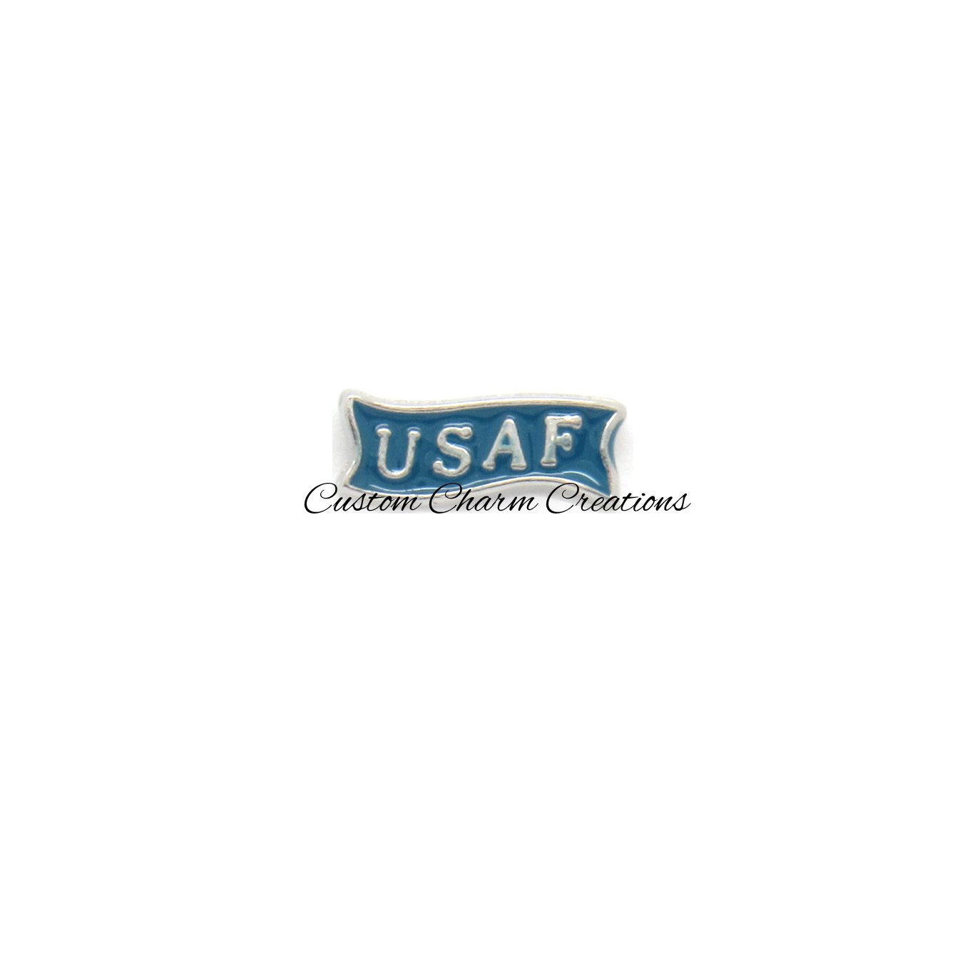 USAF Air Force • Floating Locket Charm • United States Military • Memory Charm   - MIL15 - Custom Charm Creations