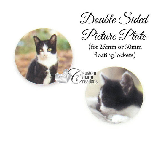 Floating Locket Double Sided Photo Plate - Custom Charm Creations
