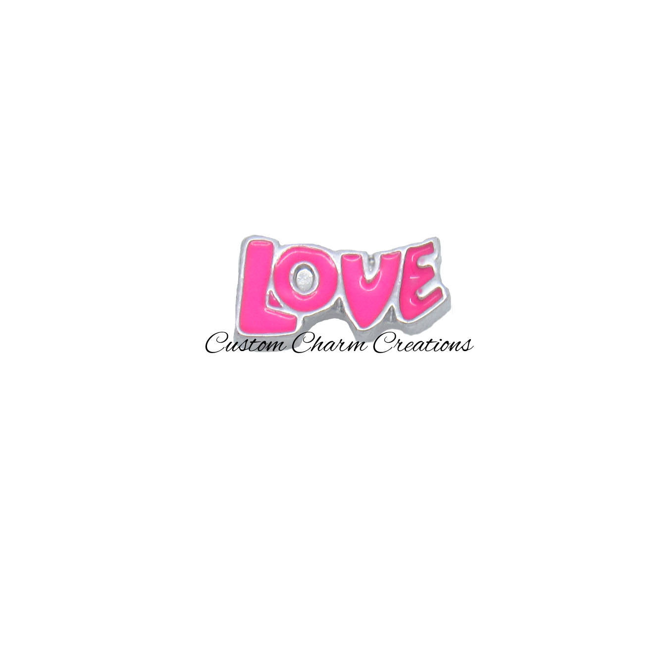 Floating Locket Charm • Love • Pink Memory Charm • Wedding  • Marriage - LOV52 - Custom Charm Creations