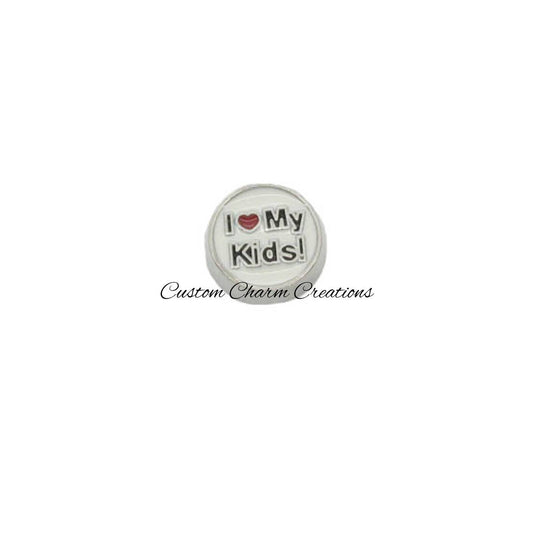 I Love my Kids Floating Locket Charm - Custom Charm Creations