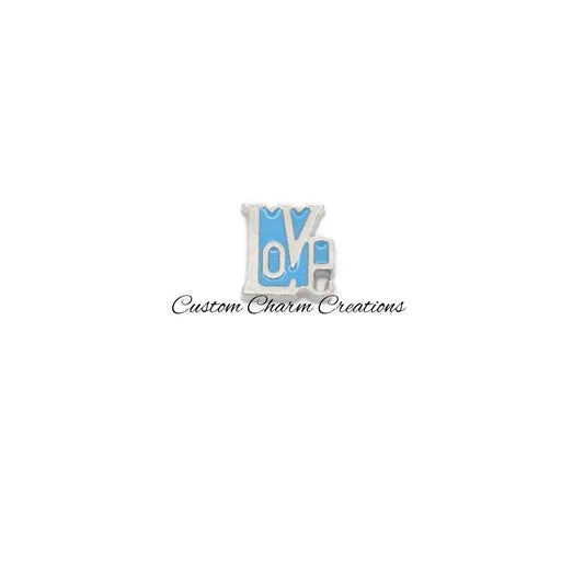 Blue Love Floating Locket Charm - Custom Charm Creations