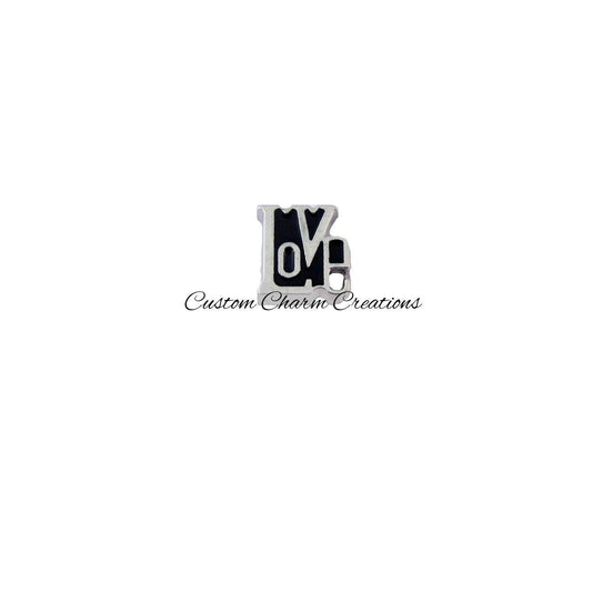Black Love Floating Locket Charm - Custom Charm Creations