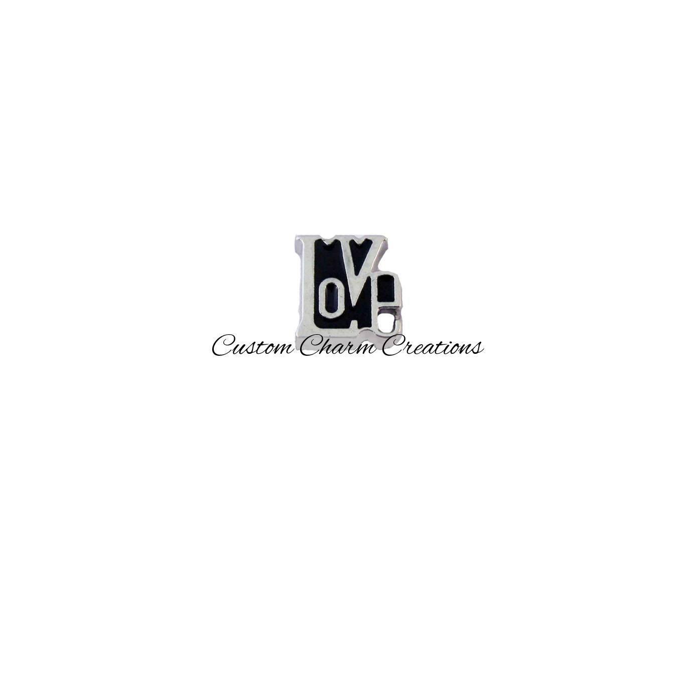 Black Love Floating Locket Charm - Custom Charm Creations