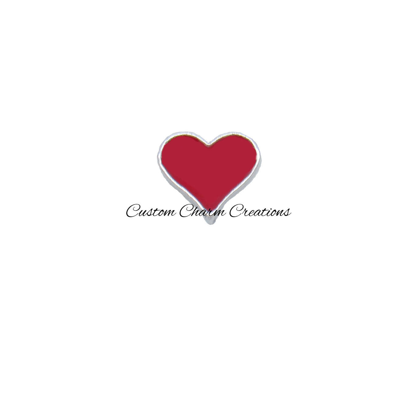 Floating Locket Charm • Red Heart • Memory Charm • Wedding  • Marriage - LOV53 - Custom Charm Creations