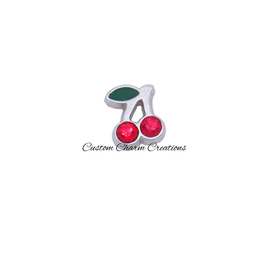 Red Cherries Floating Locket Charm - Custom Charm Creations