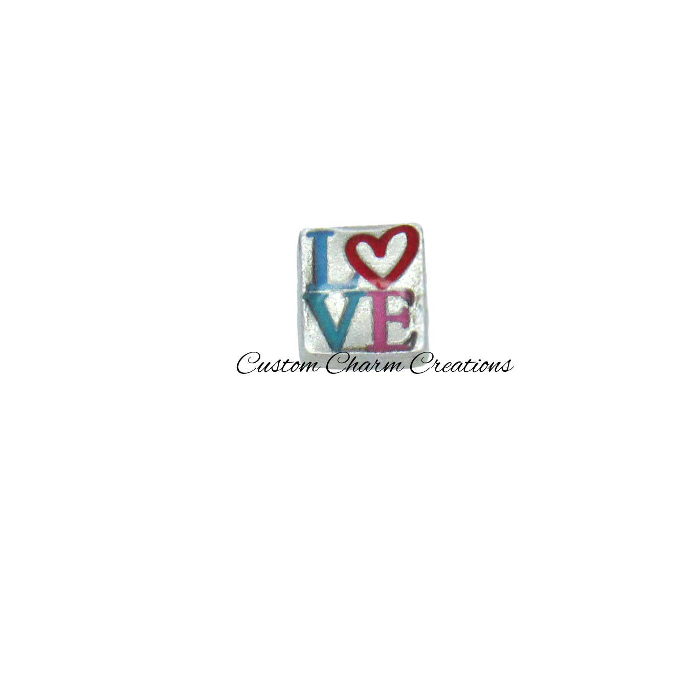 Square Love Floating Locket Charm - Custom Charm Creations