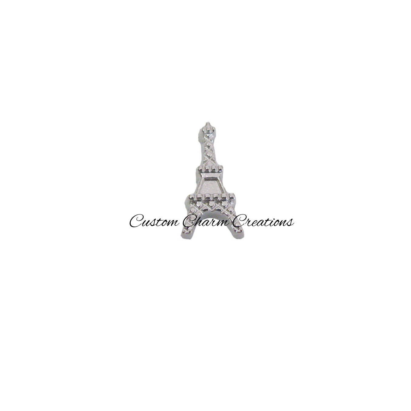 Silver Eiffel Tower • Floating Locket Charm • Travel Memory Charm - TRA08 - Custom Charm Creations