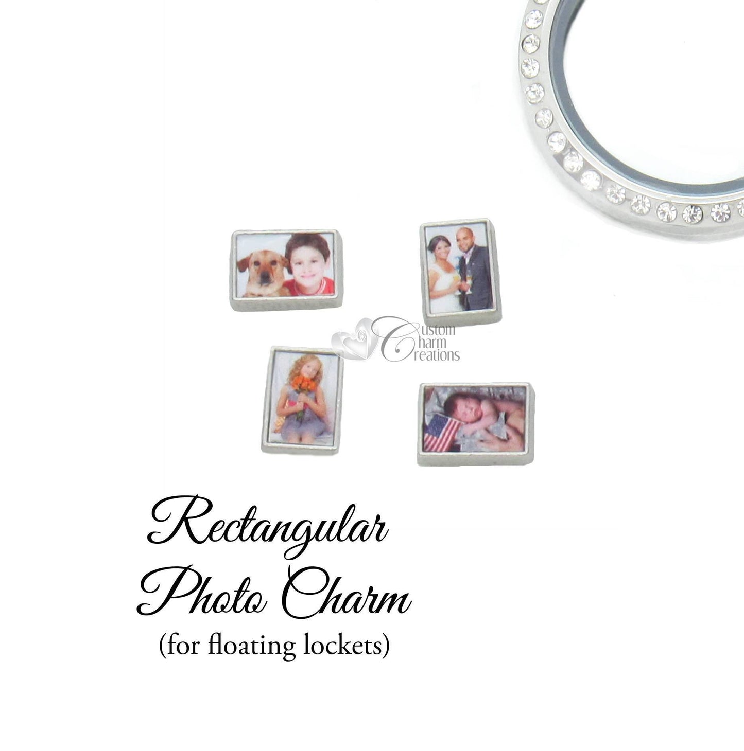 10mm x 6mm Rectangle Picture Charm for Floating Locket - Custom Charm Creations