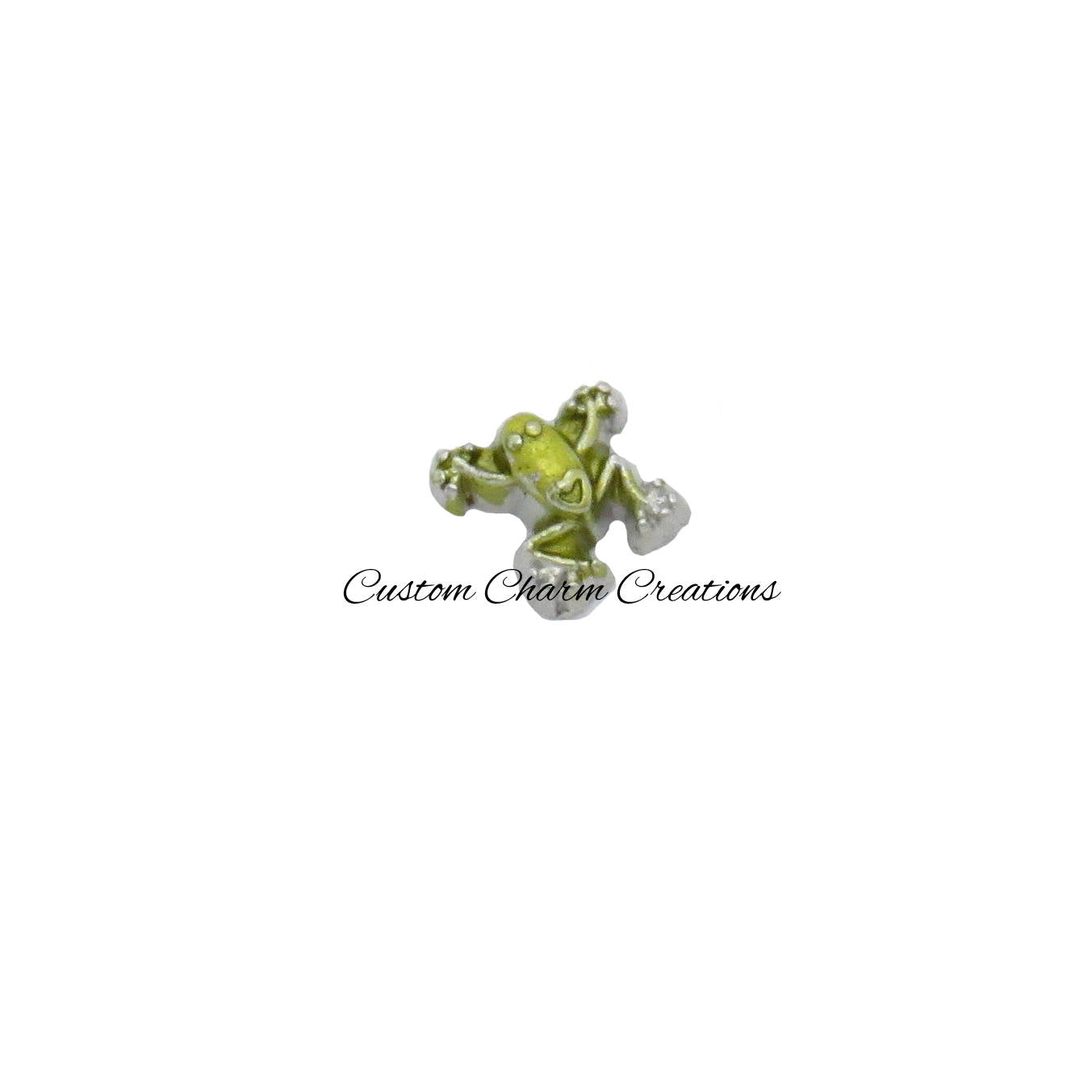 Green Frog Floating Locket Charm - Custom Charm Creations