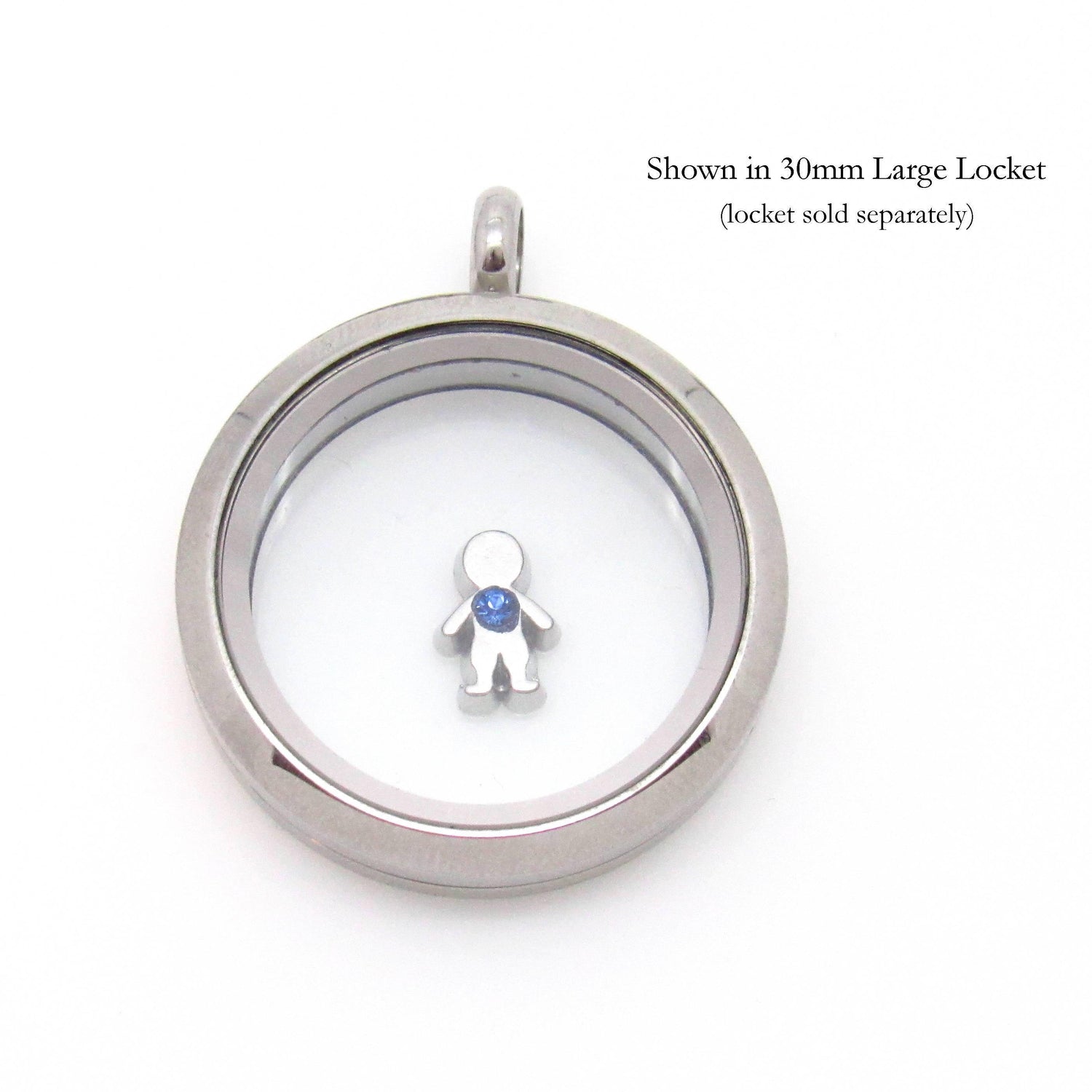 Boy Birthstone Floating Locket Charm - Custom Charm Creations